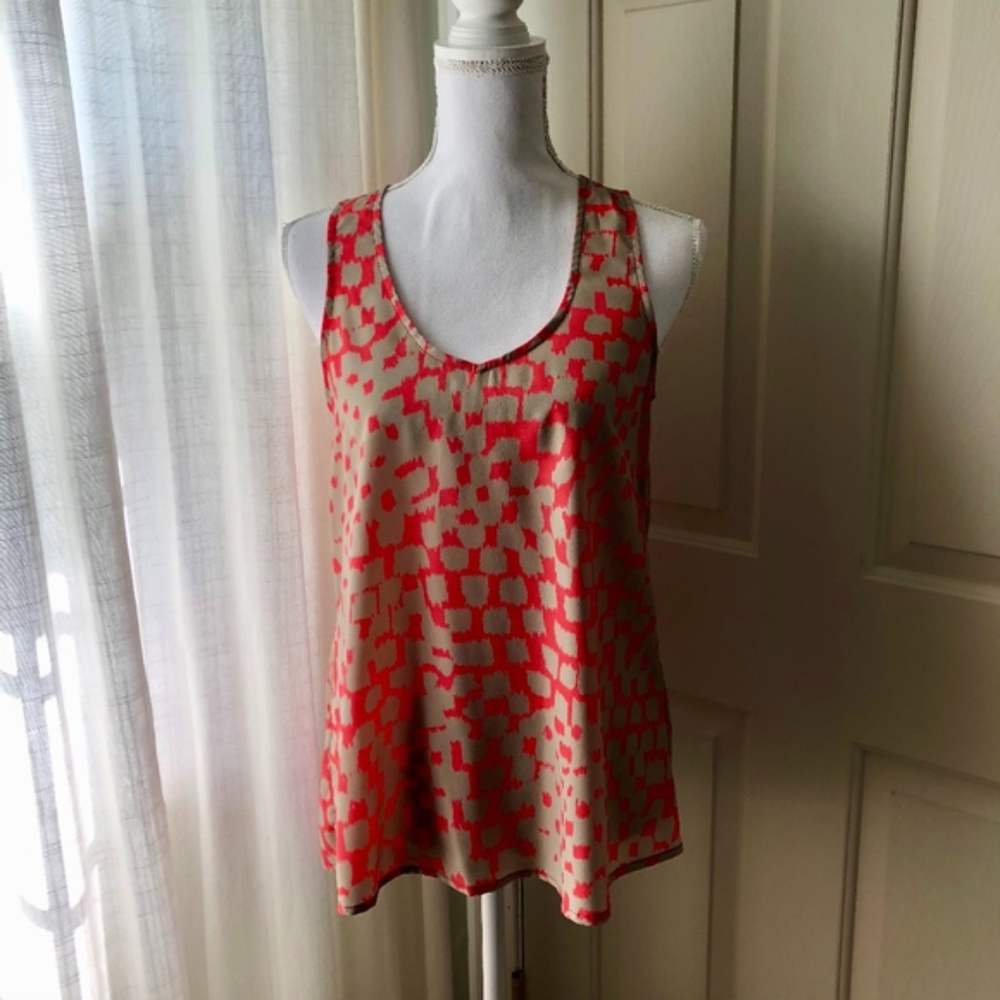 { Eclair } Nordstrom Geometric Orange Tunic Blouse